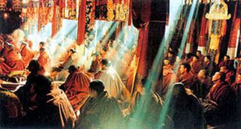 色拉寺喇嘛的早课